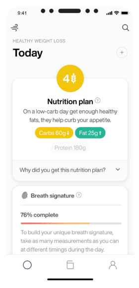 Personalized meal recommendations in a phone